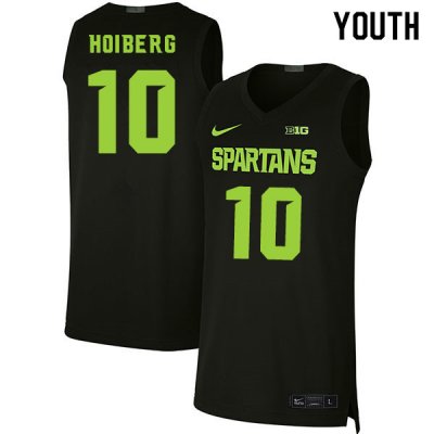 Youth Michigan State Spartans NCAA #10 Jack Hoiberg Black Authentic Nike 2020 Stitched College Basketball Jersey MW32O31NA